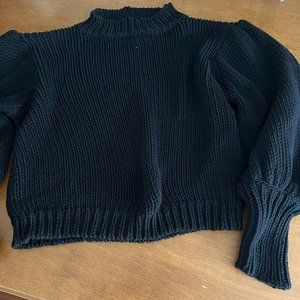 Pistola Sweater Black L Cotton Puff Sleeve Long